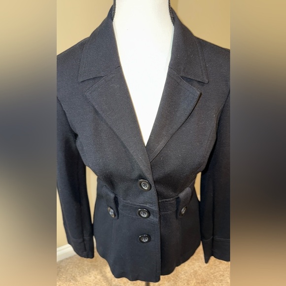 Reitmans Elegant Black Pea Coat Women’s Size 7 - Picture 2 of 14